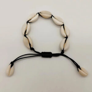 Black Rope Bracelet 7 Shell
