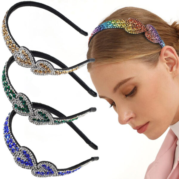 Wholesale Rhinestone Heart Headband Rhinestone