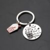 Wholesale Stainless Steel Pearl Milk Tea Keychain