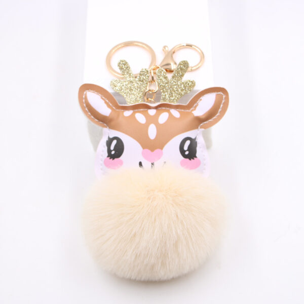 Wholesale Christmas Cute Fawn Plush Keychain