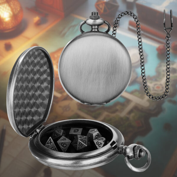Wholesale DND Dice Bronze Two-sided Polished Thick Waist Chain Pocket Watch Case