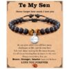 Wholesale Tiger Eye Stone Braided Black Frosted Basketball Bracelet