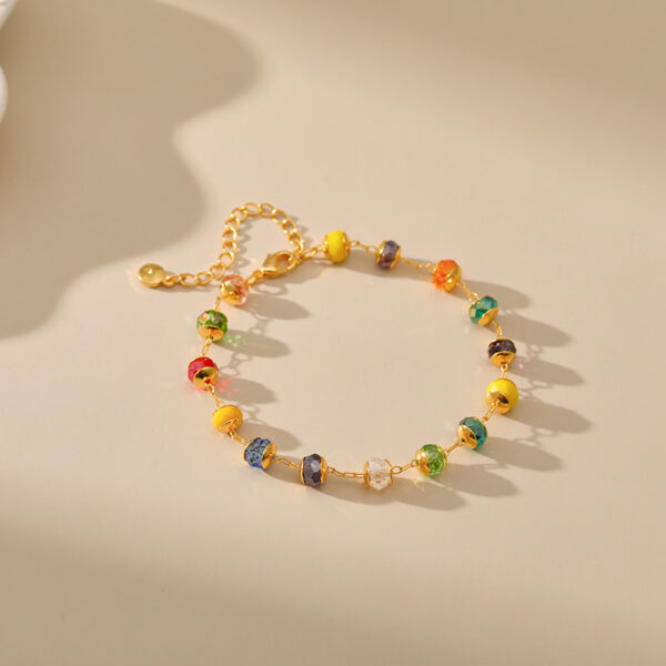 Wholesale Colorful Beaded Gold Plated Bracelet