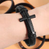 Wholesale Cross Mens Leather Alloy Bracelet