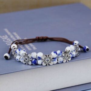 Blue and white four leaf clover