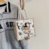 Wholesale large capacity graffiti cute calf canvas bag