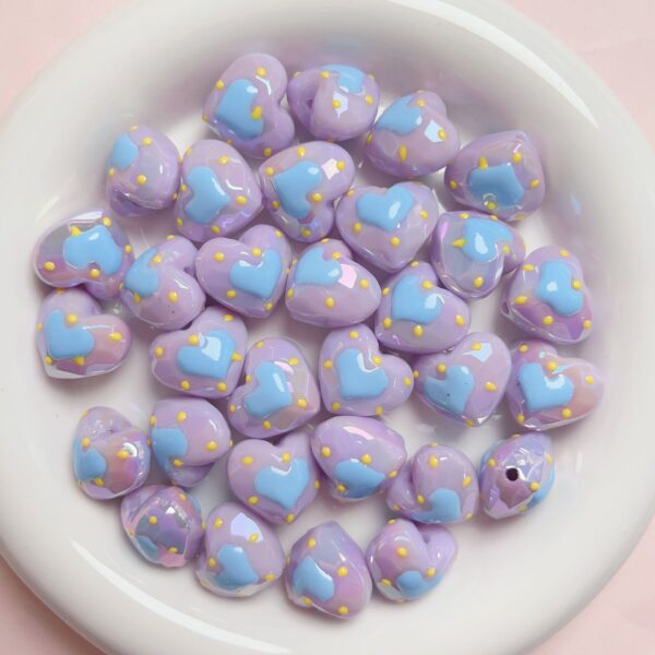 Wholesale Hand Painted Faceted Love Acrylic Beads