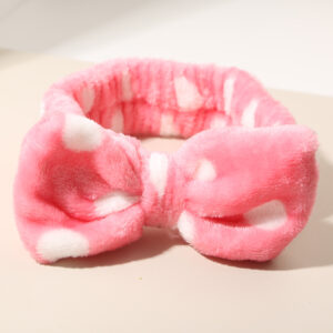 #7 pink polka dots-single hairband