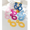 Wholesale Colorful Raffia Alloy Earrings