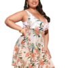 Wholesale Plus Size Printed Skirt Bikini  Swimwear Polyester