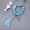 Wholesale Colorful Silicone Beads PU Tassel Wrist Keychain