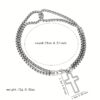 O1CN01LjYk8A1b9mg54hx3C_2206266993423-0-cib Wholesale Titanium Steel Cross Hollow Double Chain Men's Bracelets