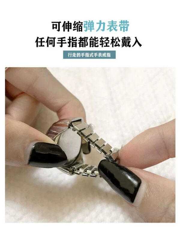 Wholesale Stainless Steel Gem Flower Ring Watch