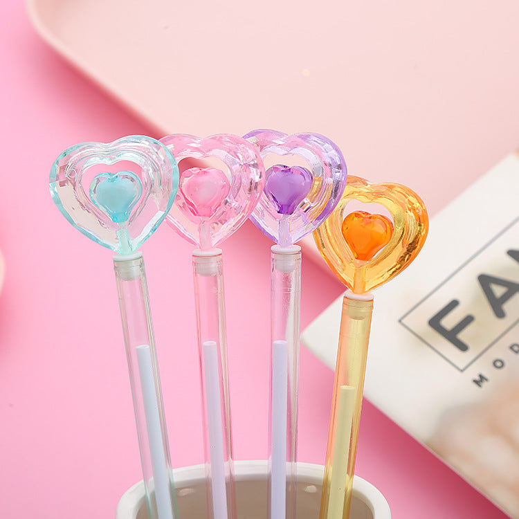 Wholesale Plastic Crystal Heart Ballint Pen