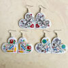 Wholesale Valentine's Day Teacher's Day Popular Heart Shape Leather Earrings