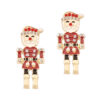 Wholesale Christmas Red Soldier Diamond Zinc Alloy Earrings