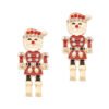 Wholesale Christmas Red Soldier Diamond Zinc Alloy Earrings