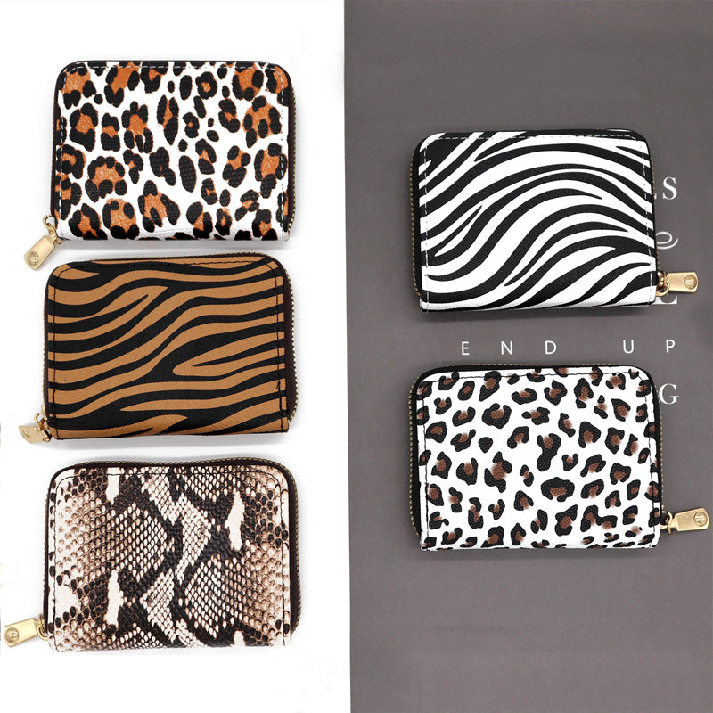 Wholesale PU Leopard Snake Zebra Print Compact Wallet