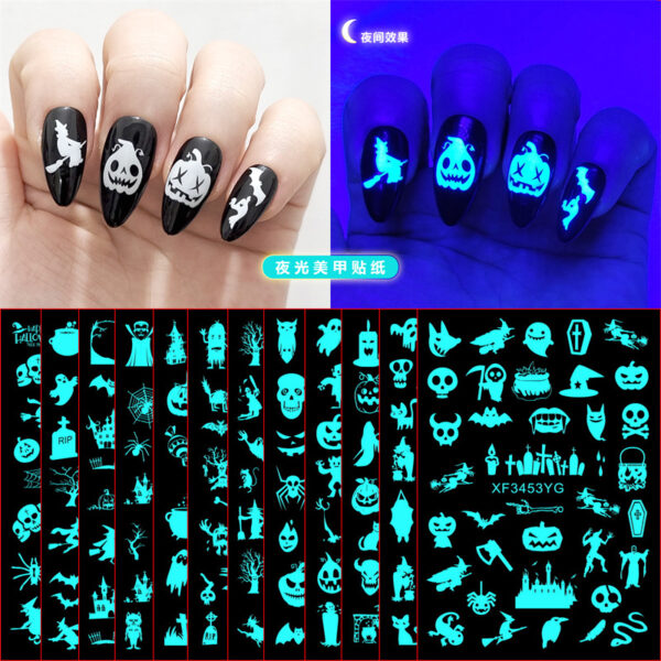 O1CN01LnT6Dr1OLbj4ul3KE_2817011689-0-cib Wholesale Halloween Glow Nail Stickers Set of 12pcs