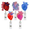 Wholesale Heart Glitter Doctor Nurse Badge Clip Retractable Badge Reel Acrylic Keychain