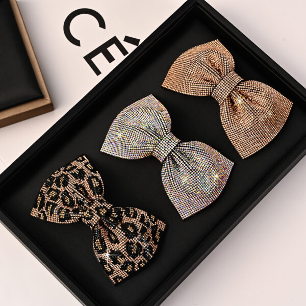 Wholesale Full Diamond Bow Spring Clip Hairpin