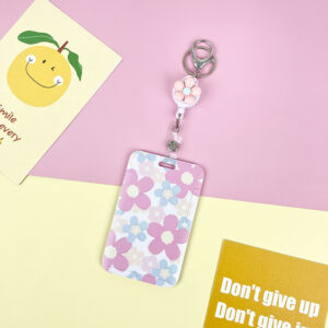 Five-leaf flower-pink and blue + White easy-pull Buckle (light pink five-petal flower)