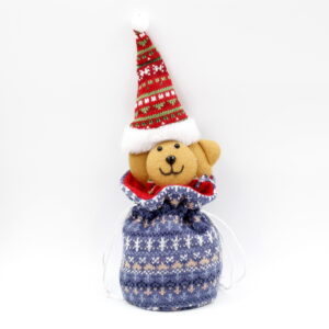 Ch-b23d drawstring knitted apple gift bag (bear design)