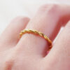 Wholesale 18K Gold Plated Wavy Twisted Rope Twist Stainless Steel Ring