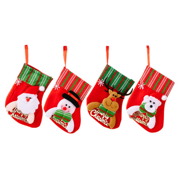 Wholesale Christmas Decoration Snowman Elk Fabric Christmas Socks