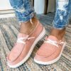 Wholesale Lace-up Flat Women's Cloth Shoes