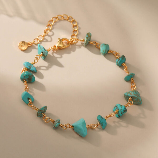 Wholesale Turquoise Ethnic Style Gold Plated Bracelet