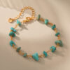 Wholesale Turquoise Ethnic Style Gold Plated Bracelet