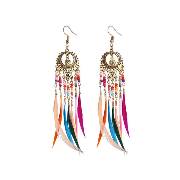 Wholesale Vintage Slender Feather Earrings