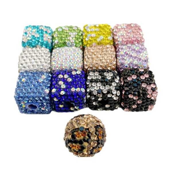 Wholesale Christmas Squares Colored Clay Beads