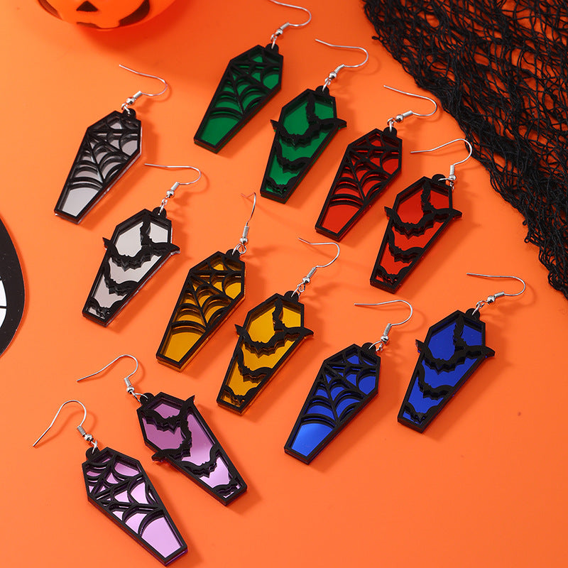Wholesale Acrylic Ear Web Wooden Coin Earrings