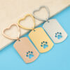 Wholesale Stainless Steel Hollow Dog Paw Keychain