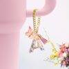 Wholesale 26 Letters Love Glitter Tassel Resin Butterfly Cup Chain Decoration