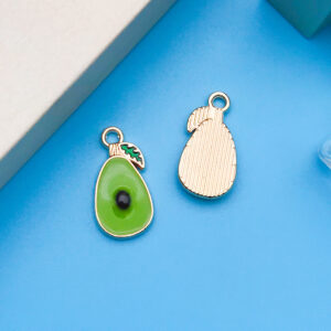 1 dripping green oval fruit avocado 9x18mm-11983-0.9g