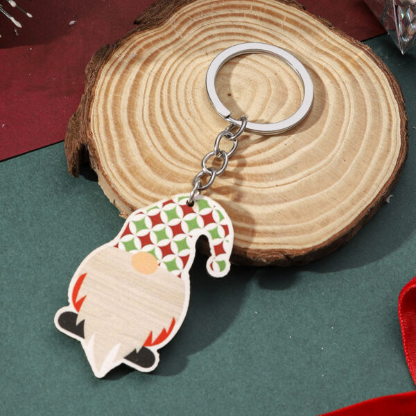 Wholesale Christmas Wooden Santa Claus DIY Writable Keychain