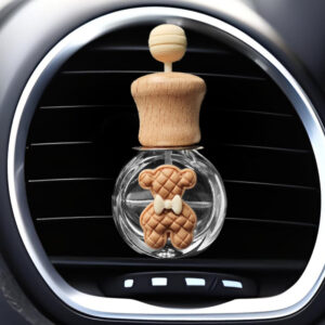 Brown lattice bear round perfume bottle (without perfume)