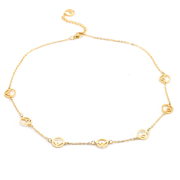 Wholesale Titanium Steel F Letter Necklace