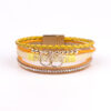 Wholesale Diamond Four Layer Braided Leather Bohemian Bracelet