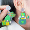 O1CN01M5d80Z1T3MGRpq6Ah_2677772326-0-cib Wholesale St. Patrick's Day Oktoberfest Four Leaf Clover Clown Boots Earrings
