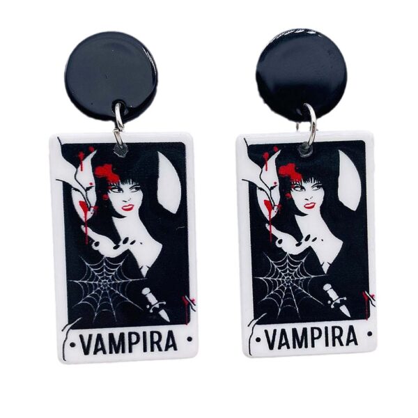 Wholesale Halloween Acrylic Character Bat Double-sided Printing Simulation Tarot Earrings