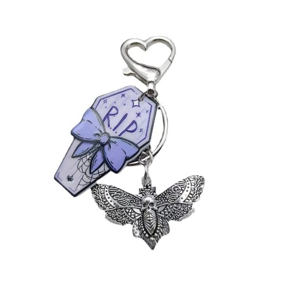 Wholesale Gothic Retro Style Skull Butterfly Coffin Keychains