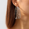 Wholesale Retro Exaggerated Multi-layered Circle Full Diamond Earrings