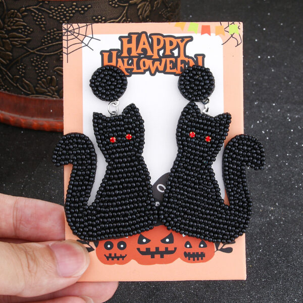 O1CN01M9n5gA1TQG1JxBsDZ_2207499512376-0-cib Wholesale Halloween Vintage Witch Hat Black Cat Demon Pumpkin Bat Beaded Earrings
