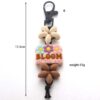 Wholesale Floral Alphabet Cartoon Silicone Beads Keychain