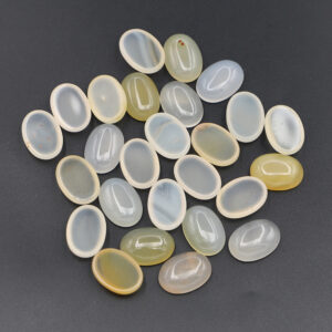 White agate / 13*18MM oval ring surface