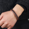 Wholesale Men's Leather Woven Magnetic Buckle Bracelets